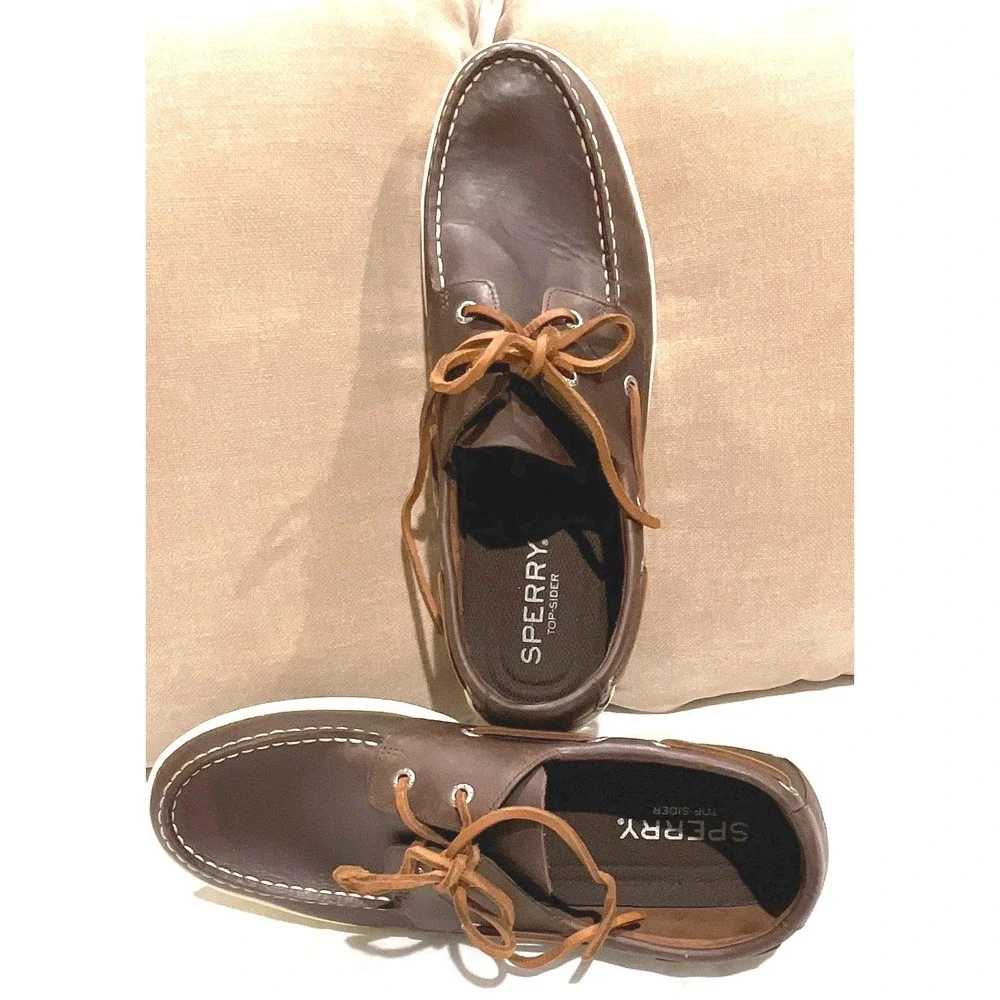 Sperry Top-Sider Mens Bahama II Boat Shoes Brown Leather STS18789 Size 12
